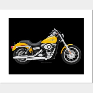 Harley Dyna Super Glide Custom yellow, s Posters and Art